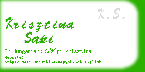 krisztina sapi business card